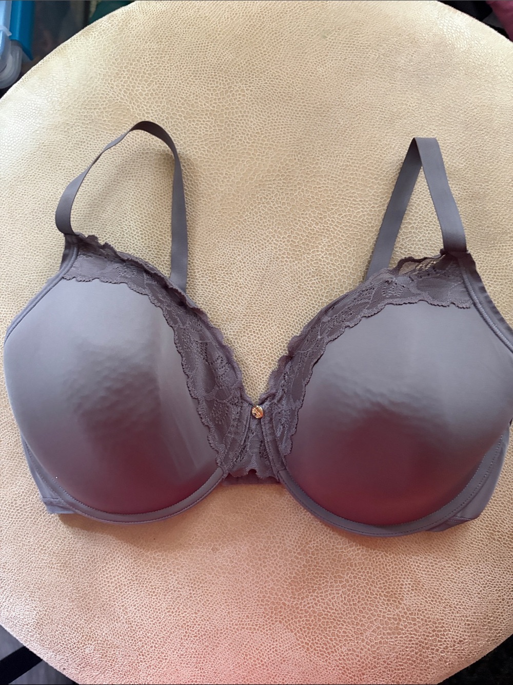 Natori Gray Lace-Trim T-Shirt Bra Size 36DDD